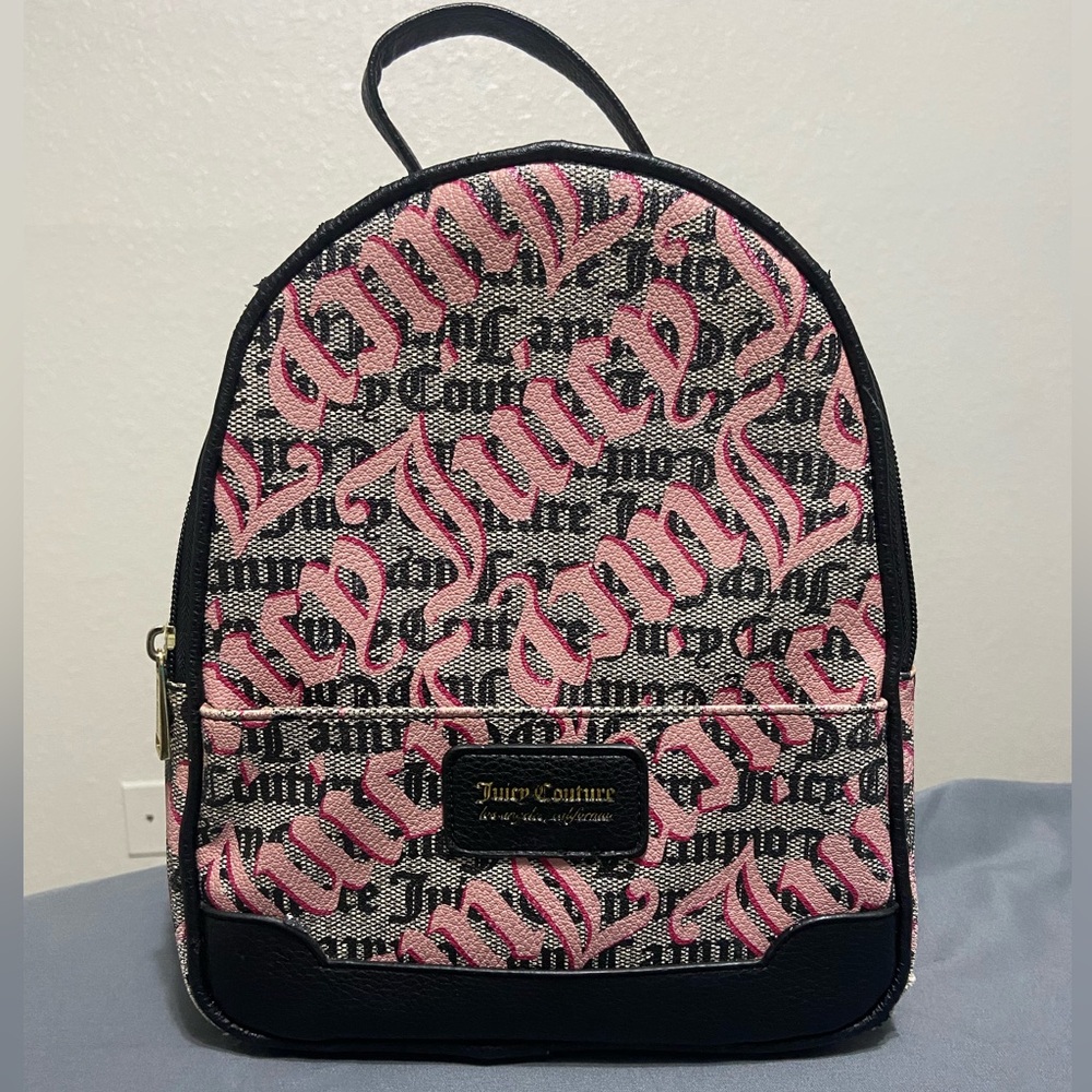 Juicy Couture Pink and Black Striped Backpack